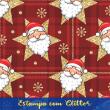 Tecido Tricoline - Papai Noel com Estrelas - 100% Algodão - 1,50m largura - Variante 1
