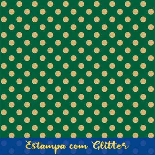 Tecido Tricoline - Poá Grande Dourado Glitter - 100% Algodão - 1,50m largura - Variante 59