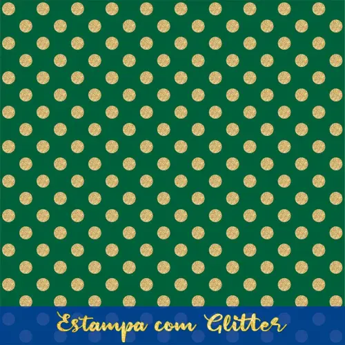 Tecido Tricoline - Poá Grande Dourado Glitter - 100% Algodão - 1,50m largura - Variante 59