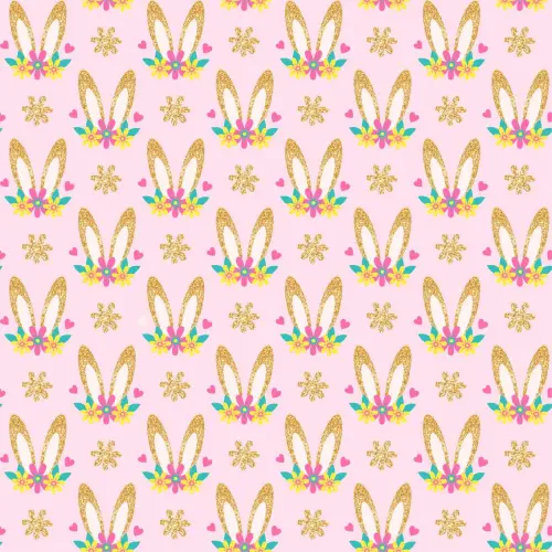 Tecido Tricoline - Páscoa Orelinhas com Glitter - 100% Algodão - 1,50m largura - Variante 2 Tecido Tricoline - Páscoa Orelinhas com Glitter - 100% Algodão - 1,50m largura - Variante 2