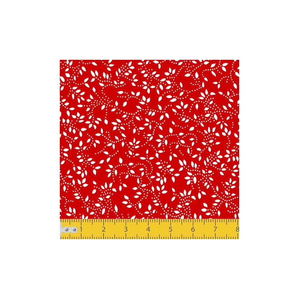 Tecido Tricoline - Raminho com Folhas - 100% Algodão - 1,50m largura - Variante 106