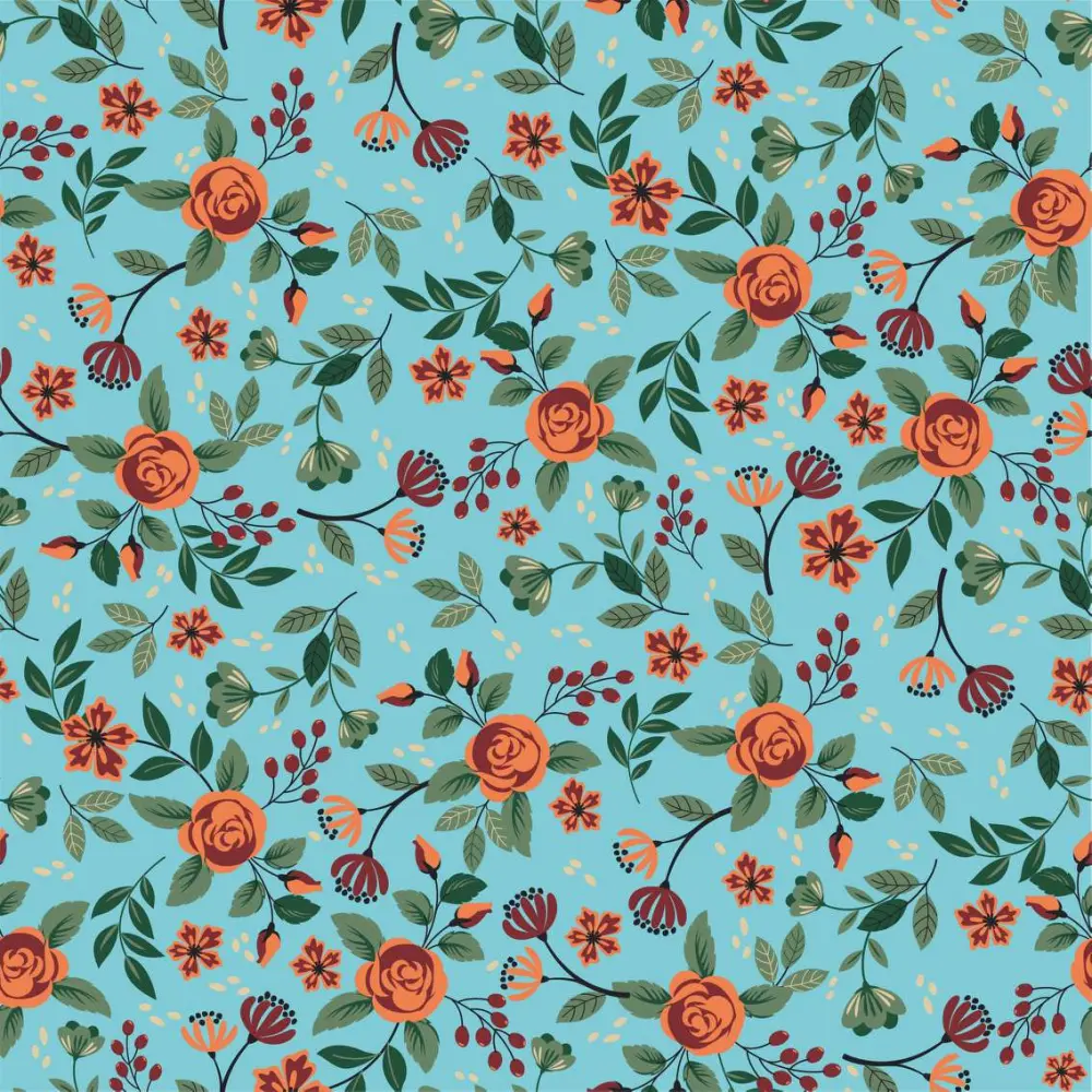 Tecido Tricoline - Raminhos Flores - 100% Algodão - 1,50m largura - Variante 1 Tecido Tricoline - Raminhos Flores - 100% Algodão - 1,50m largura - Variante 1