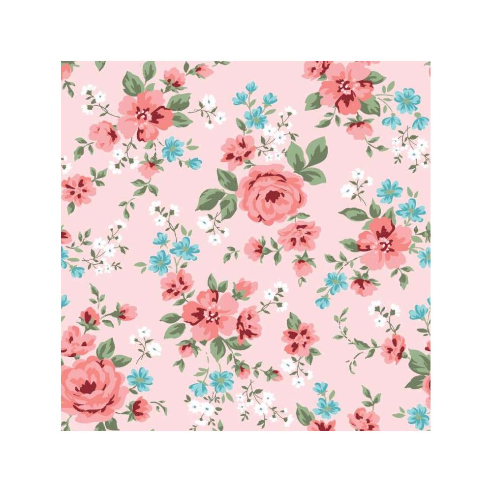Tecido Tricoline - Ramos de Flores Romantic - 100% Algodão - 1,50m largura - Variante 2