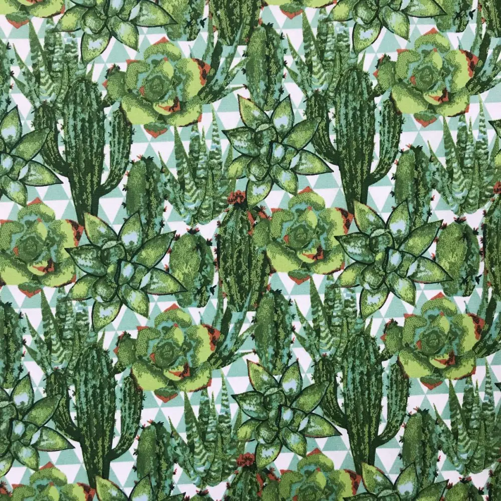 Tecido Tricoline - Suculentas - 100% Algodão - Variante 1 Tecido Tricoline - Suculentas - 100% Algodão - Variante 1