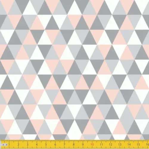 Tecido Tricoline - Triângulos Geométricos - 100% Algodão - 1,50m largura - Variante 2 Tecido Tricoline - Triângulos Geométricos - 100% Algodão - 1,50m largura - Variante 2