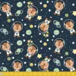 Tecido Tricoline - Ursinho Astronauta - 100% Algodão - 1,50m largura - Variante 1 Tecido Tricoline - Ursinho Astronauta - 100% Algodão - 1,50m largura - Variante 1