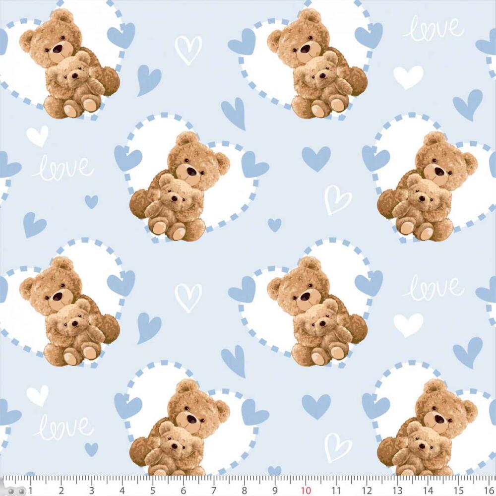 Tecido Tricoline - Ursinhos Teddy - 100% Algodão - 1,50m largura - Variante 2