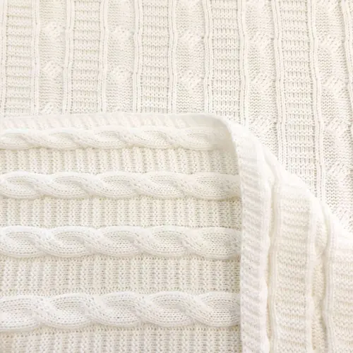 Tecido Tricot Trançado em Metro 50% Algodão 50% Acrílico 0,90m Largura - Branco