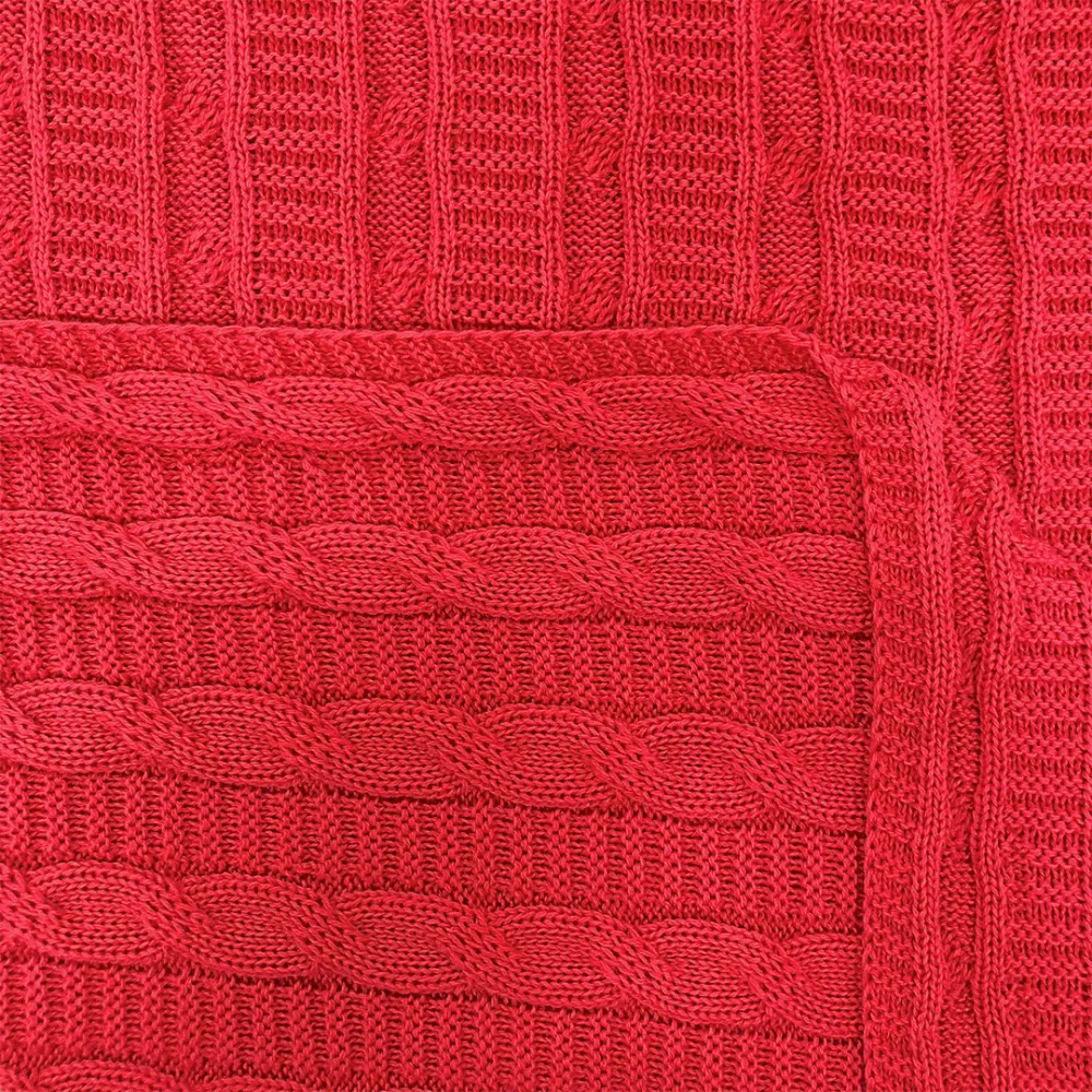 Tecido Tricot Trançado em Metro 50% Algodão 50% Acrílico 0,90m Largura - Vermelho