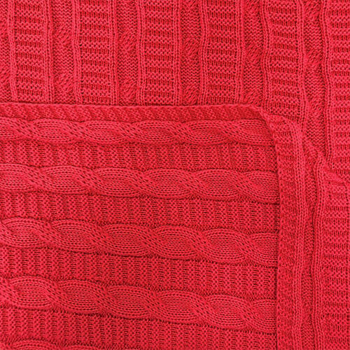 Tecido Tricot Trançado em Metro 50% Algodão 50% Acrílico 0,90m Largura - Vermelho