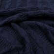 Tecido Tricot Trançado em Metro 50% Algodão 50% Acrílico 0,90m Largura - Azul marinho