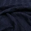 Tecido Tricot Trançado em Metro 50% Algodão 50% Acrílico 0,90m Largura - Azul marinho