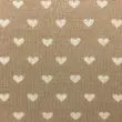 Tecido Tricot com Desenhos em Metro 50% Algodão 50% Acrílico 1m Largura - Coracao bege com off