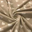 Tecido Tricot com Desenhos em Metro 50% Algodão 50% Acrílico 1m Largura - Coracao bege com off