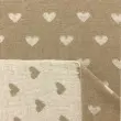 Tecido Tricot com Desenhos em Metro 50% Algodão 50% Acrílico 1m Largura - Coracao bege com off