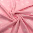 Tecido Tricot com Desenhos em Metro 50% Algodão 50% Acrílico 1m Largura - Coracao rosa com off