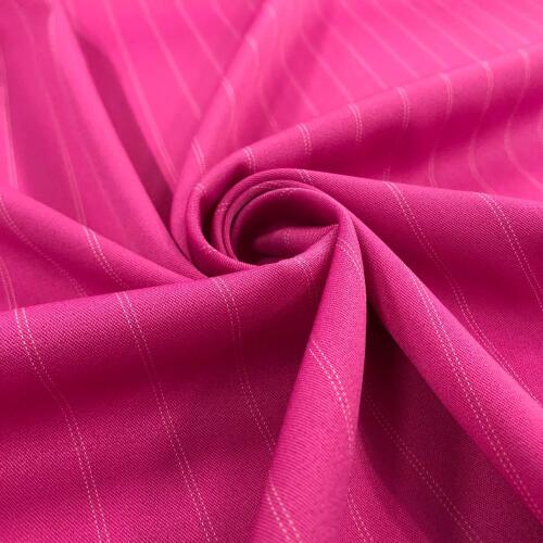 Tecido Two Way Risca de Giz 94% Poliéster 5% Elastano 1% Viscose 1,50m Largura - Pink