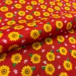 Textoleen Estampado Girassol 100% Poliester 1,50m Largura - Vermelho Textoleen Estampado Girassol 100% Poliester 1,50m Largura - Vermelho