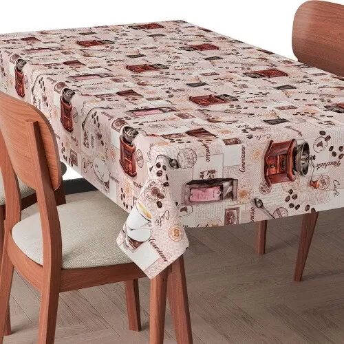 Toalha de Mesa Plástica Barista Café 100% Polipropileno 1,40m Largura - Cor unica