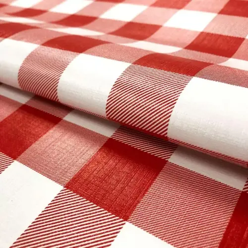 Toalha de Mesa Plástica Chess Xadrez 100% Polipropileno 1,40m Largura - Vermelho