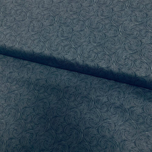 Tricoline Composê Aspiral 100% Algodão 1,50m Largura - Azul envelhecido