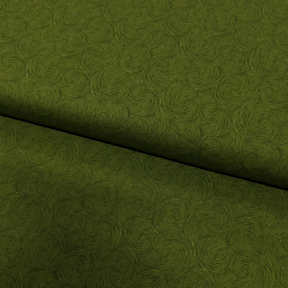 Tricoline Composê Aspiral 100% Algodão 1,50m Largura - Verde oliva