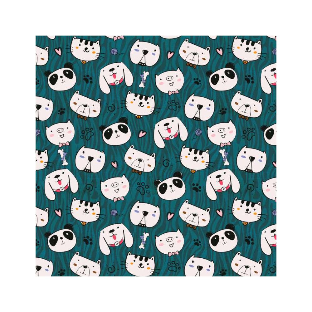 Tricoline Digital - Animais Panda Dog - 100% Algodão - Variante 1