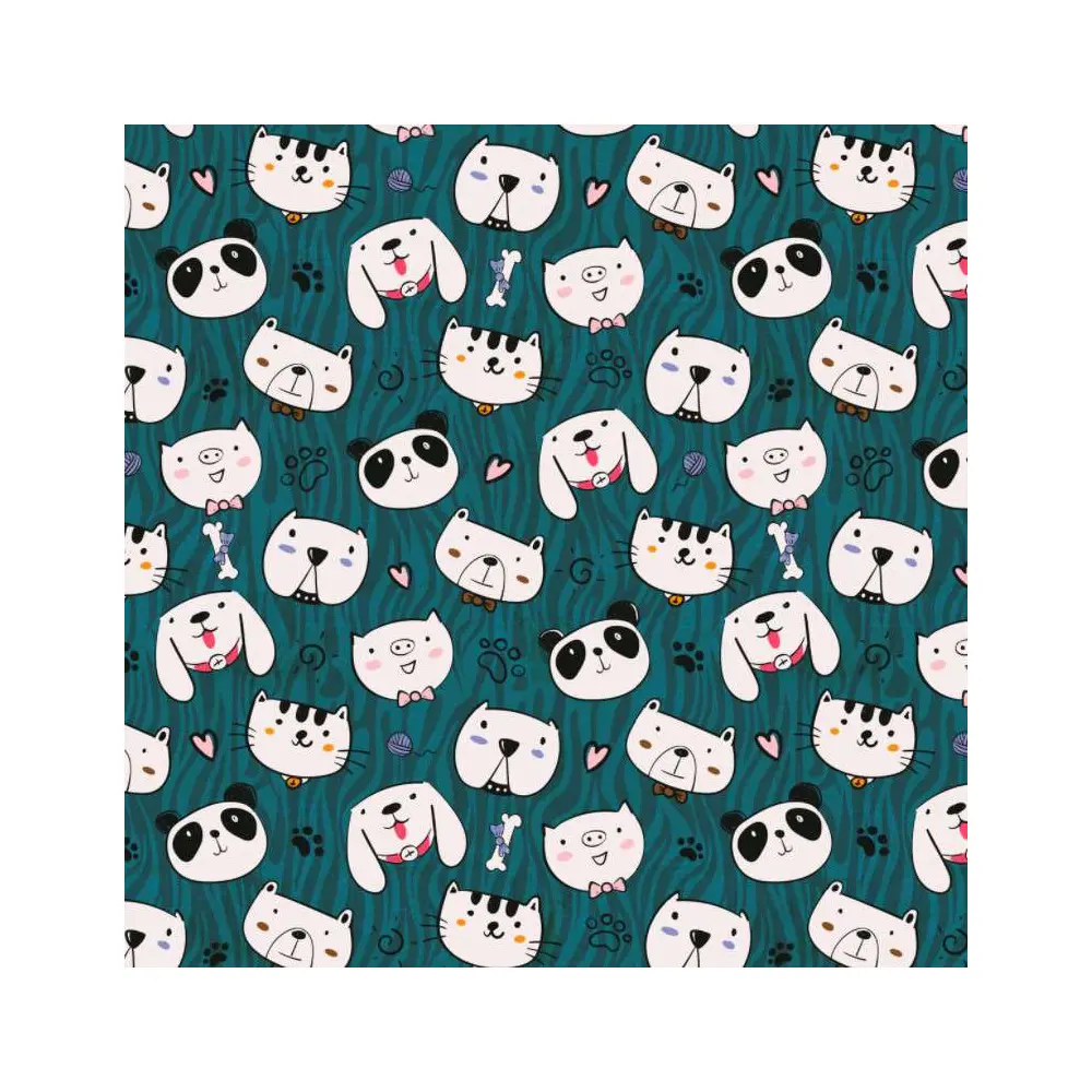 Tricoline Digital - Animais Panda Dog - 100% Algodão - Variante 1 Tricoline Digital - Animais Panda Dog - 100% Algodão - Variante 1