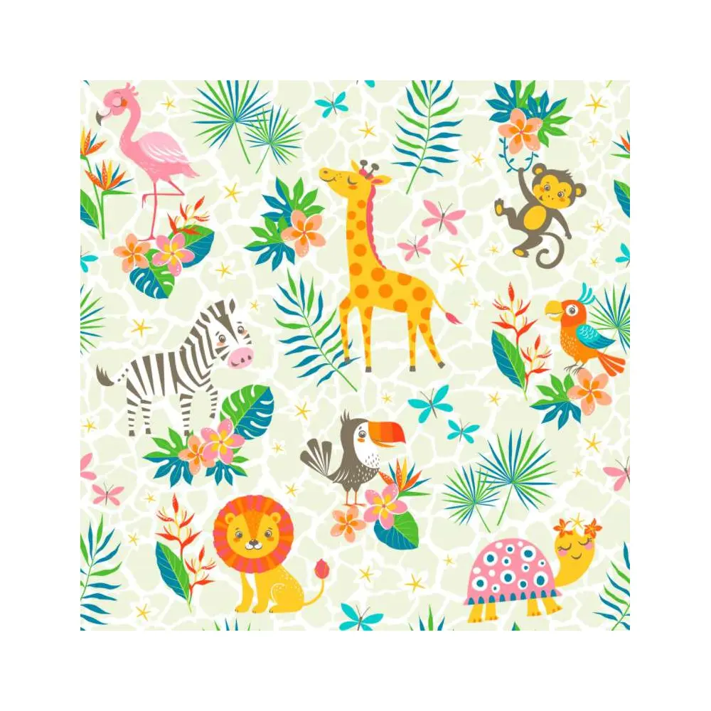 Tricoline Digital - Animais Divertidos - 100% Algodão - Variante 1 Tricoline Digital - Animais Divertidos - 100% Algodão - Variante 1