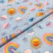 Tricoline Digital Arco Iris Bordado 3D 100% Algodão 1,50m Largura - Variante 1