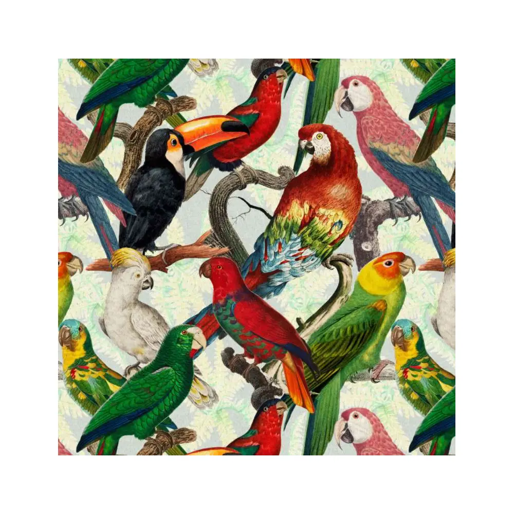 Tricoline Digital - Aves - 100% Algodão - Variante 1