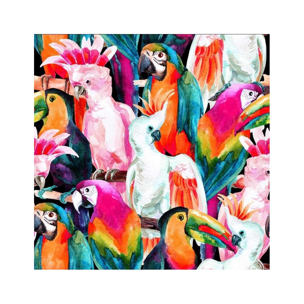Tricoline Digital - Aves Aquarelado - 100% Algodão - Variante 1