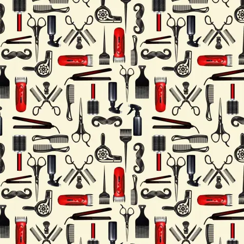 Tricoline Digital - Barber Shop - 100% Algodão - Variante 1 Tricoline Digital - Barber Shop - 100% Algodão - Variante 1