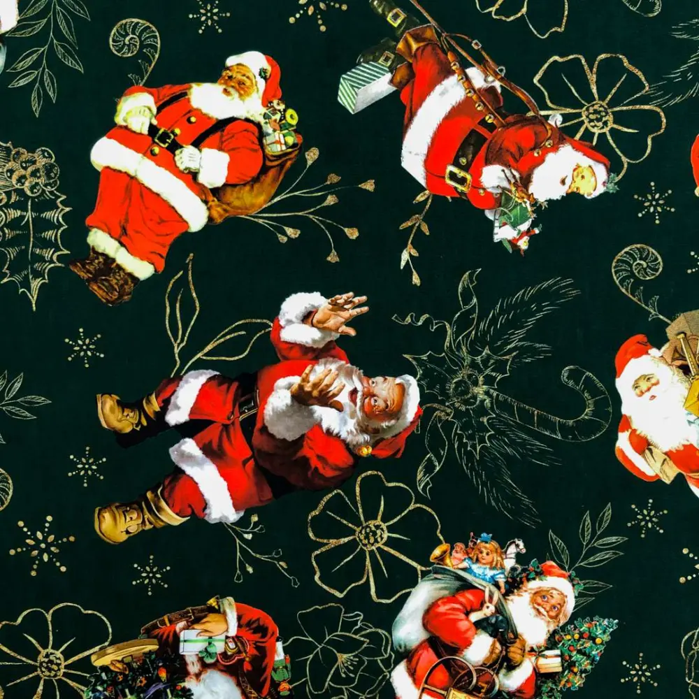 Tricoline Digital - Bom Velhinho (Natal) - 100% Algodão - Variante 1 Tricoline Digital - Bom Velhinho (Natal) - 100% Algodão - Variante 1