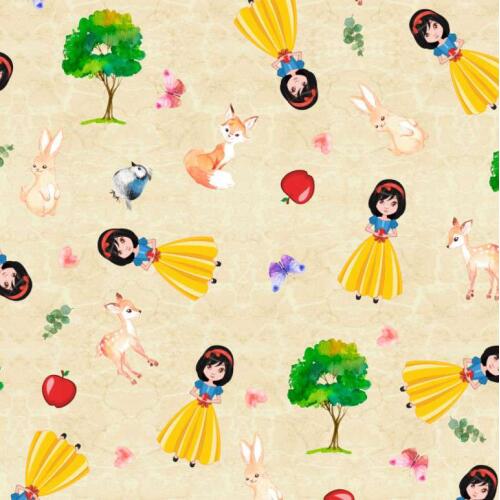 Tricoline Digital - Branca de Neve - 100% Algodão - Variante 1