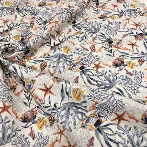 Tricoline Digital Corais 100% Algodão 1,50m Largura - Variante 1 Tricoline Digital Corais 100% Algodão 1,50m Largura - Variante 1