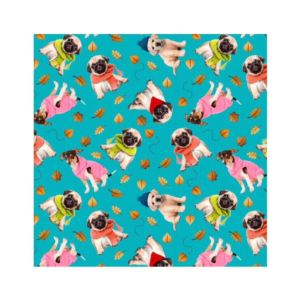 Tricoline Digital - Dogs Inverno - 100% Algodão - Variante 1
