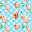 Tricoline Digital Fabricart Coleção Capivaras 100% Algodão 1,50m Largura - Capivara azul