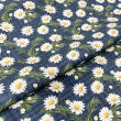 Tricoline Digital Fabricart Coleção Margaridas 100% Algodão 1,50m Largura - Fundo marinho