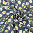 Tricoline Digital Fabricart Coleção Margaridas 100% Algodão 1,50m Largura - Fundo marinho