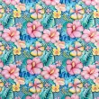 Tricoline Digital Fabricart Coleção Tropical 100% Algodão 1,50m Largura - Flores hibiscos