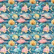 Tricoline Digital Fabricart Coleção Tropical 100% Algodão 1,50m Largura - Peixes
