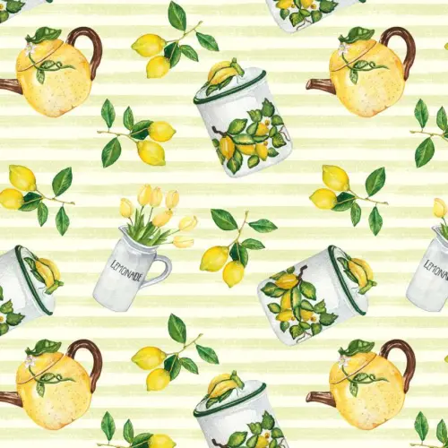 Tricoline Digital Fabricart Limões e Potes 100% Algodão 1,50m Largura - Variante 1 Tricoline Digital Fabricart Limões e Potes 100% Algodão 1,50m Largura - Variante 1