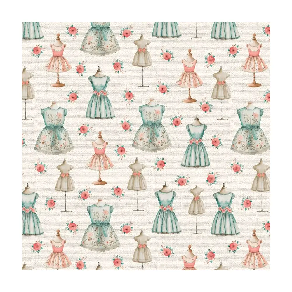 Tricoline Digital Fabricart Vestido Manequins 100% Algodão 1,50m Largura - Variante 1