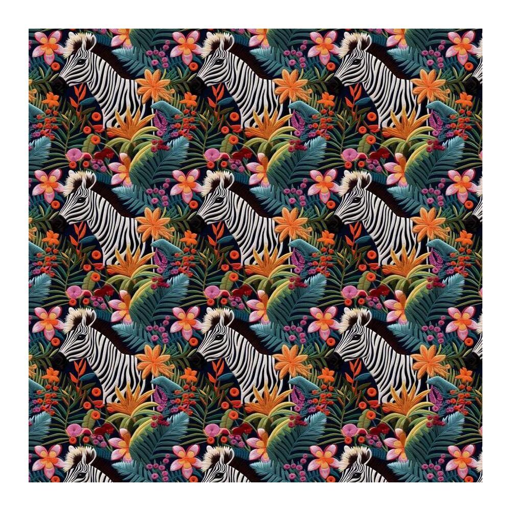 Tricoline Digital 3D Fabricart Zebras Bordadas 100% Algodão 1,50m Largura - Variante 1