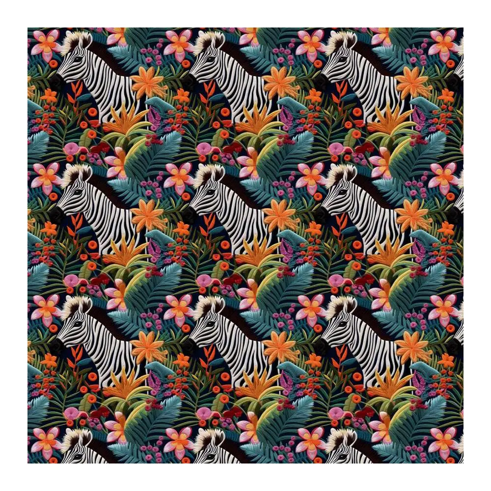 Tricoline Digital 3D Fabricart Zebras Bordadas 100% Algodão 1,50m Largura - Variante 1
