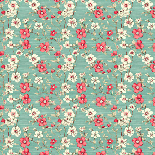 Tricoline Digital Fernando Maluhy Coleção Gorjeio 100% Algodão 1,50m Largura - Floral verde