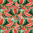 Tricoline Digital Fernando Maluhy Frutas Melancia 100% Algodão 1,50m Largura - C01
