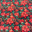 Tricoline Digital Fernando Maluhy Natal Pássaro com Pinhas 100% Algodão - C01