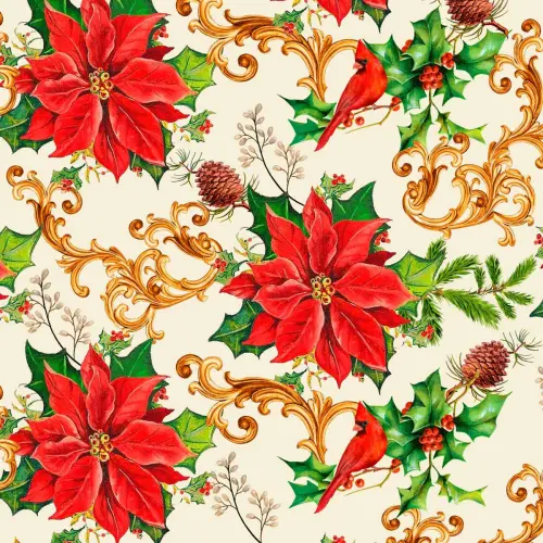 Tricoline Digital - Flor Espírito Santo - 100% Algodão - Variante 1 Tricoline Digital - Flor Espírito Santo - 100% Algodão - Variante 1